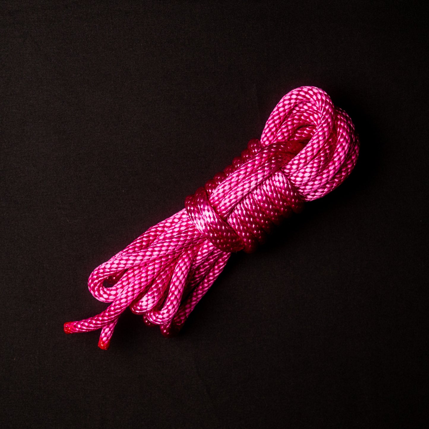 15 ft nylon rope bundle in Pink Pleasure, a bright hot pink with cool undertones. 
