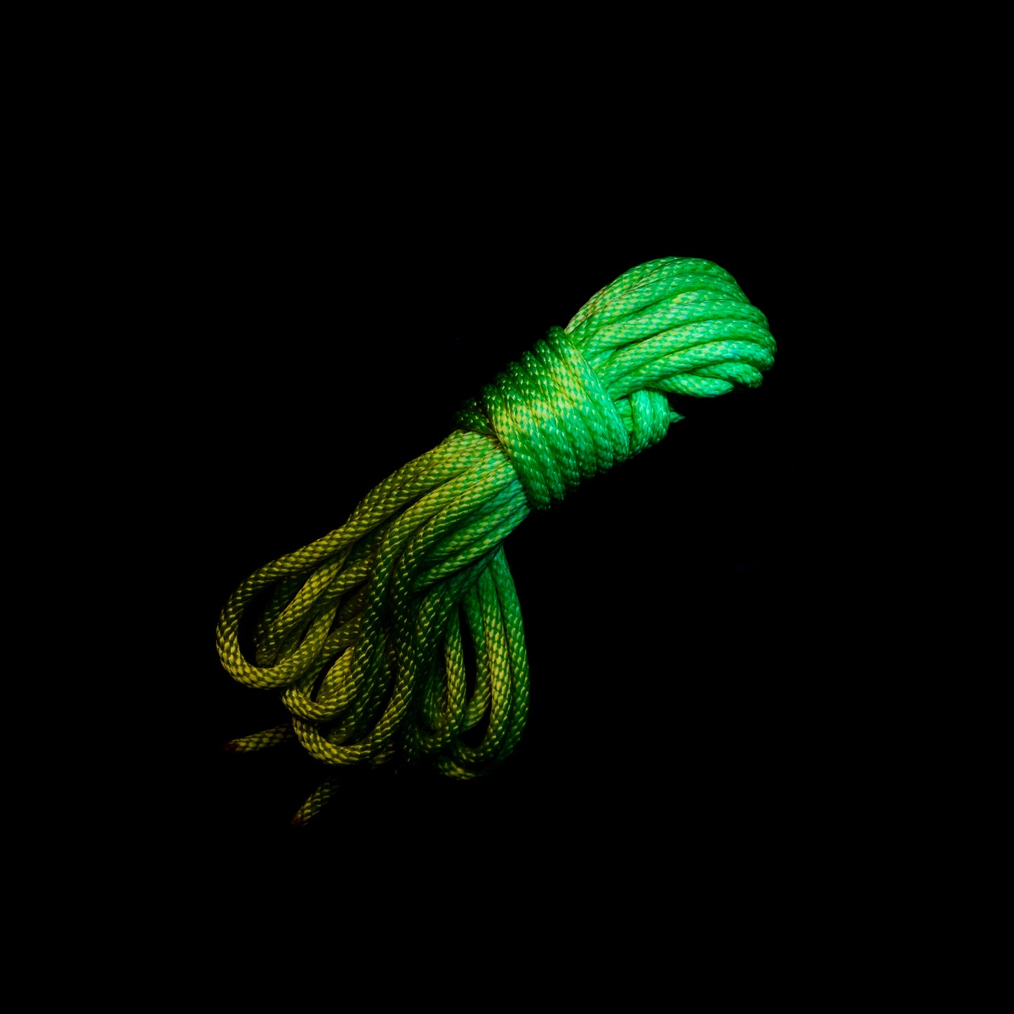 30 ft nylon rope bundle in Banana Bound (UV), a bright neon yellow with mild green undertones under UV light.