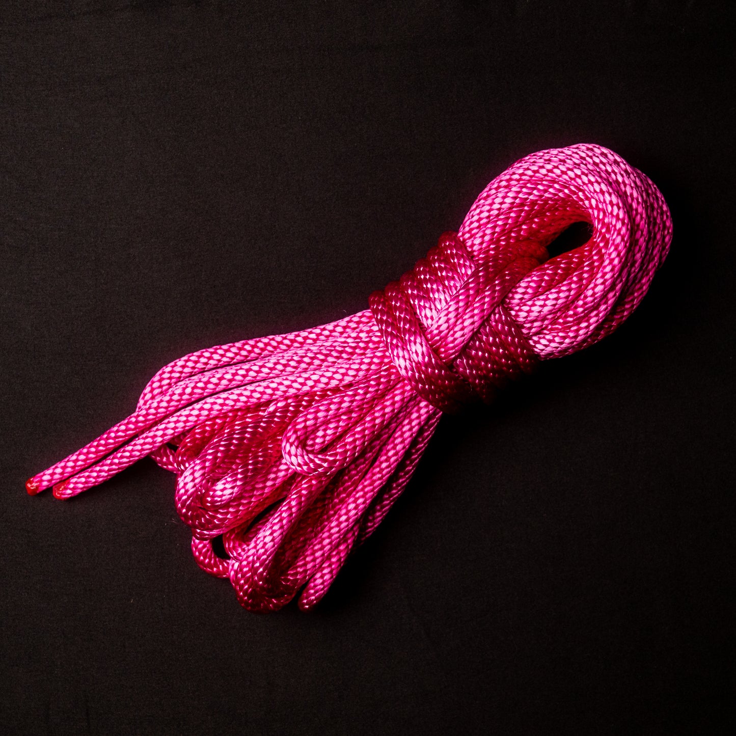30 ft nylon rope bundle in Pink Pleasure, a bright hot pink with cool undertones. 
