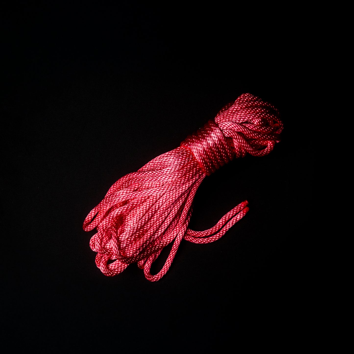 50 ft nylon rope bundle in Electric Pink Lemonade, a vivid neon pink rope with warm coral undertones.