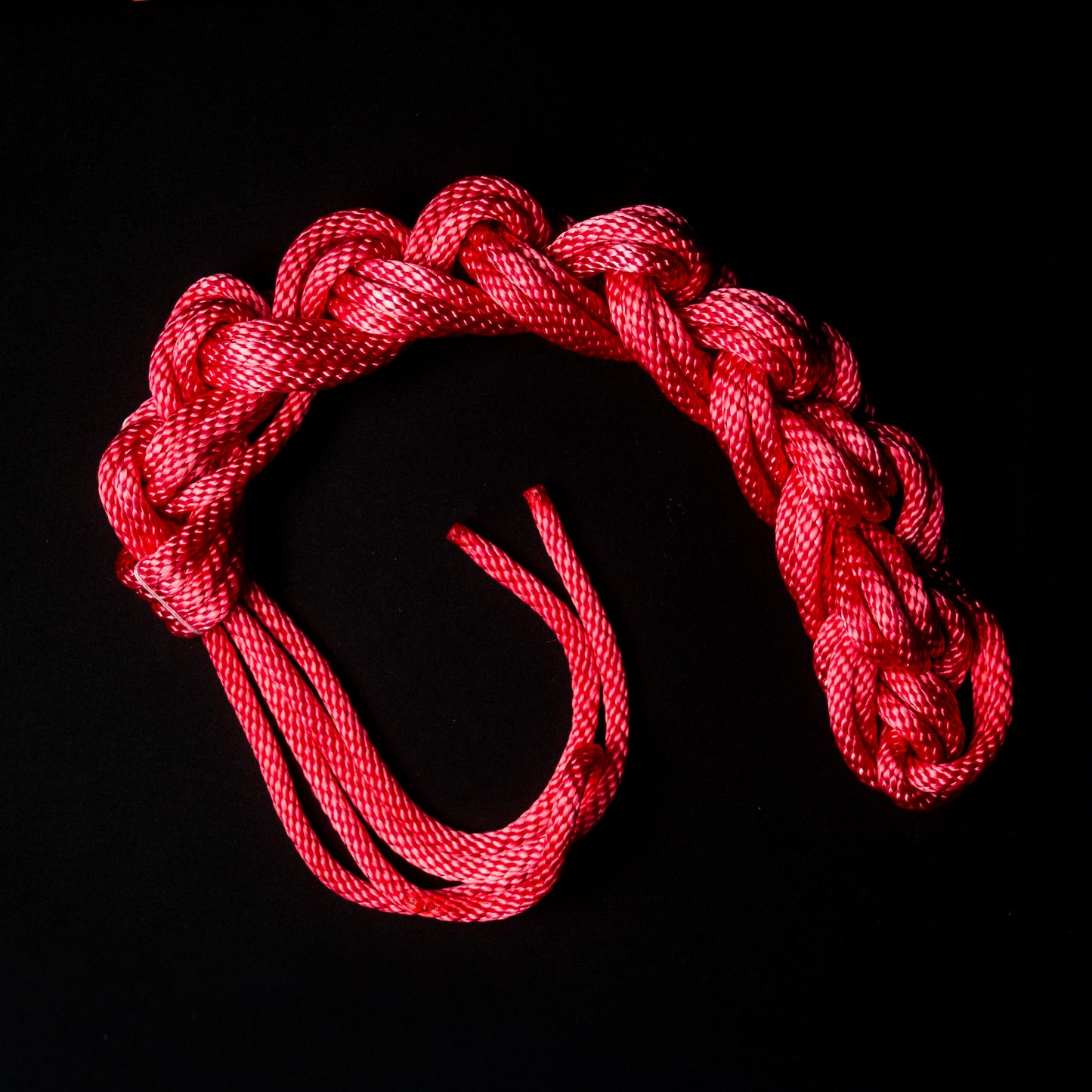 30 ft nylon rope bundle with minor manufacturing imperfections in Electric Pink Lemonade, a bright pink shade made up of fuchsia with yellow undertones.