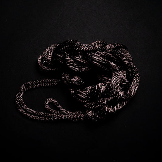 50 ft nylon rope bundle with minor manufacturing imperfections in Vampyre Black, a warm rich black with chocolate undertone. 