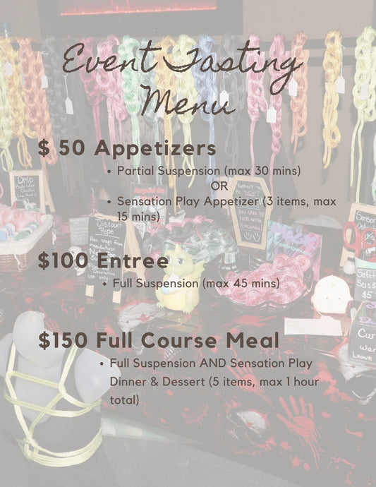 Event Tasting Menu - In-Person Events ONLY