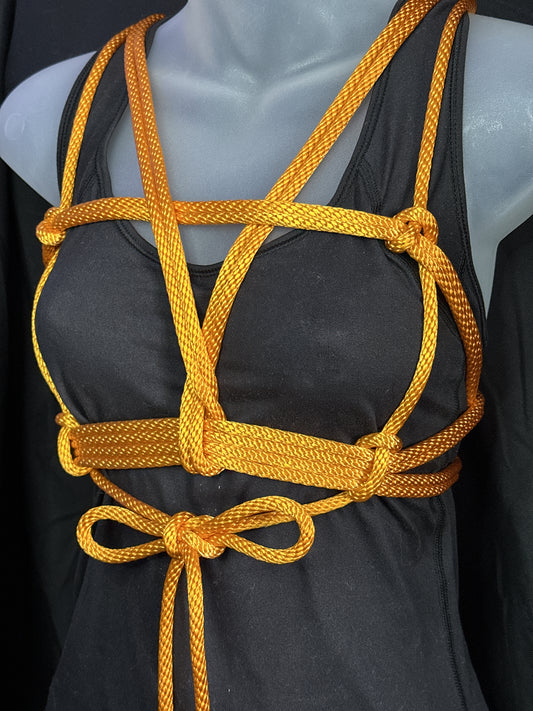 mannequin decorated in tangerine tease nylon rope
